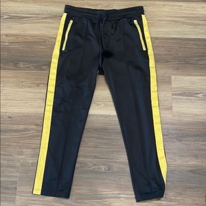 Men’s gold striped track pants
